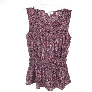 Lark & Ro Sleeveless Floral Tank Top in Black and Pink